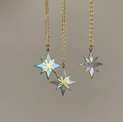 18K Gold Six Pointed Star Clavicle Chain