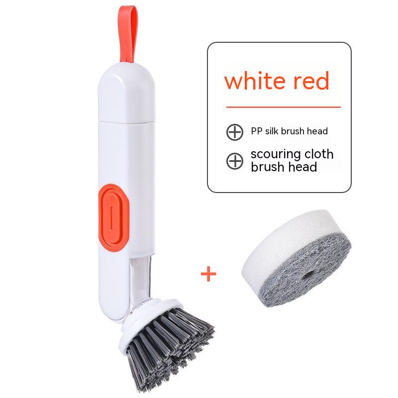 Multi-Functional Long-Handle Liquid-Filled Cleaning Brush Washing Up Brushes With Liquid Dispenser Two Replacement Heads For Kitchen Cleaning Brush Gadgets - THE BOLD STREET