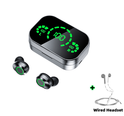 YD03 Wireless Bluetooth Headset TWS Large Screen Smart Digital Display In Ear Breathing Light - THE BOLD STREET