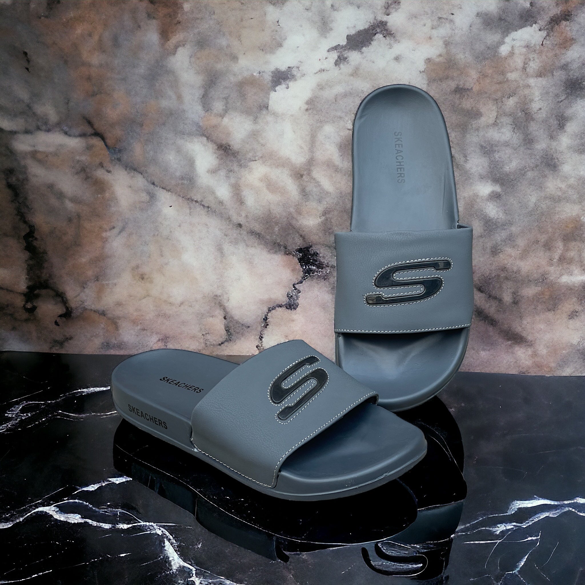 Skechers Grey Grip Slides GS-2400